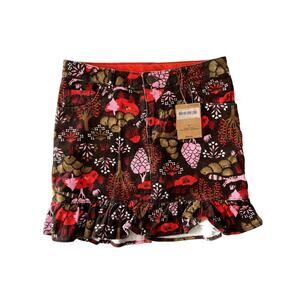 Lands End Girls Sz 10 Corduroy Ruffled Skirt New Adjustable With Liner Pants